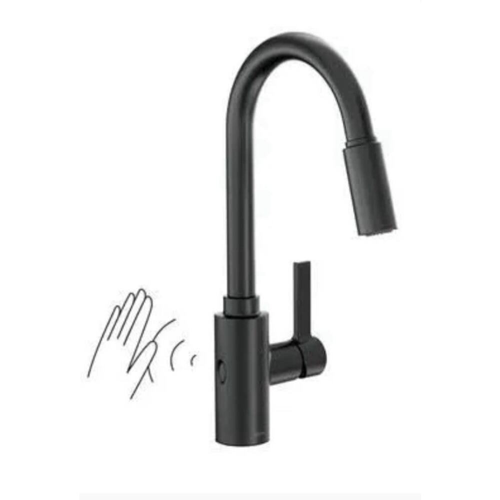 Moen 7882EWBL Genta LX Kitchen Faucet Motion Sense Touchless - Matte Black